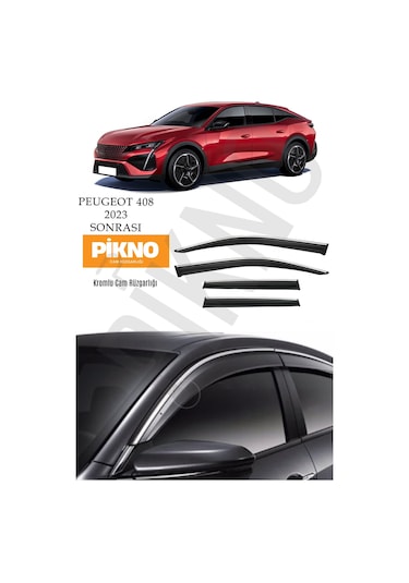 Peugeot 408 2023 Ve Sonrası Kromlu Cam Rüzgarlığı 4'lü Set A+ Plus