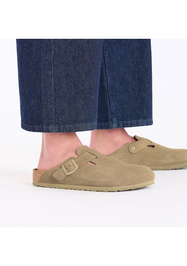 Birkenstock Bırkenstock Boston Leather Kadın Terlik 1025788 1025788 Shki Soluk Haki