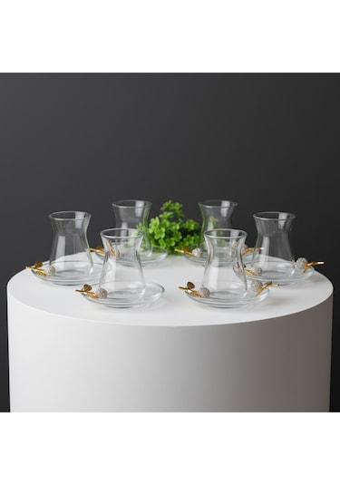 Çnr Home Collection 6 Lı Çay Gümüş Çay Seti Gri