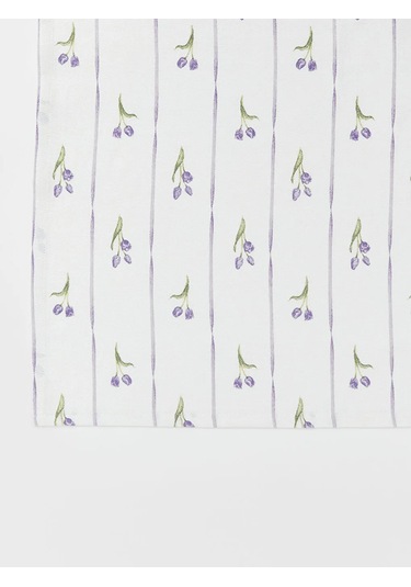 Karışık Çiçekli Ve Çizgili Desenli Çift Kişilik Pike Karışık Renk
