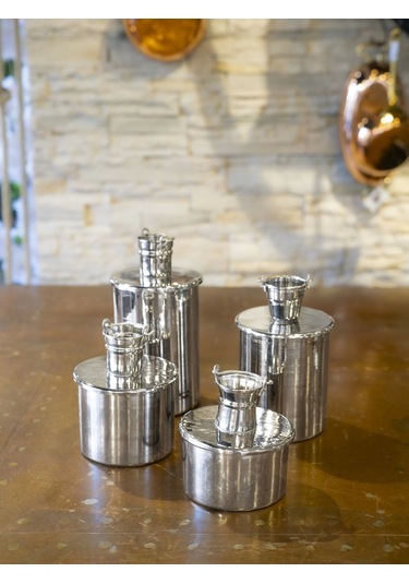 Bakır Baharat Seti Objeli Model 4'lü Gümüş Bakır