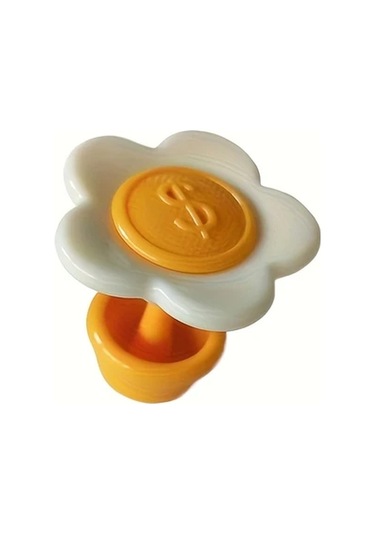 Topshop1 Beige Çiçek Desenli Tuvalet Düğmesi Klozet Açma Pervanesi Sifon Koruyucu Bej