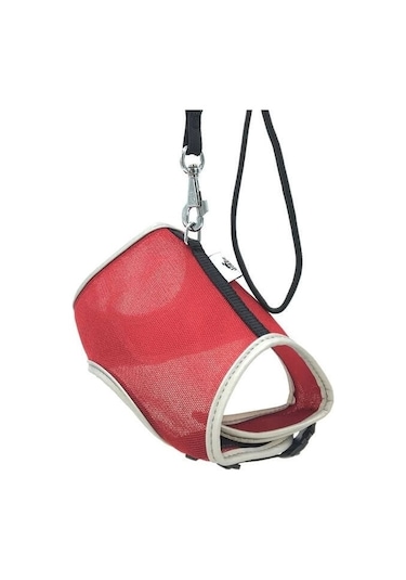Cattie Havalı Dokuma Kedi Göğüs Ve Gezdirme Takımı Medium Kırmızı 1x25-35 Cm