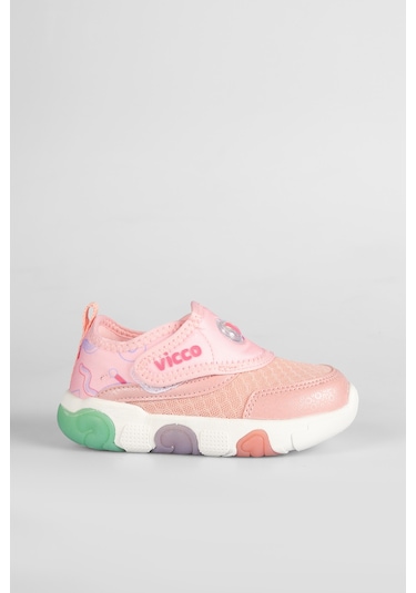 Vicco Sort Işıklı Kız Okul Öncesi Pudra Spor Ayakkabı Pudra
