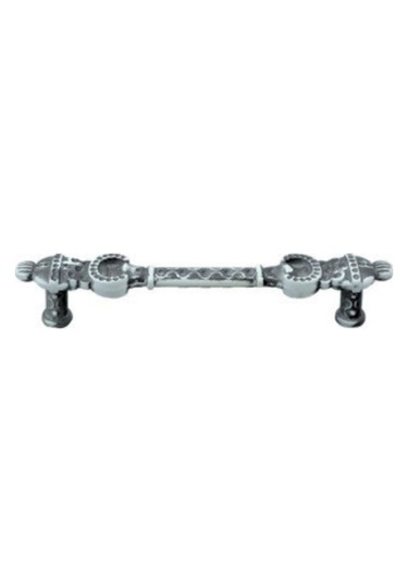 Metal Gri Beyaz 128mm Dolap Kulpu Akslı Mobilya Kulpu Gri Beyaz Vn.1033.128.gr.wp