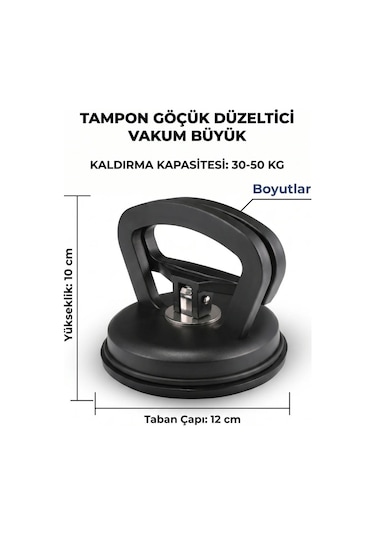 Buffer Büyük Boy Vakumlu Göçük Düzeltici Ve Cam Taşıma Aparatı Tampon Kaporta Ezik Düzeltici Pratik Oto Onarım Aleti