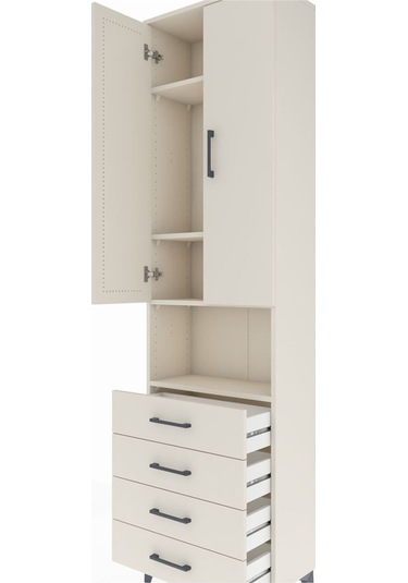 Arges Dolap 4 Raflı 4 Çekmeceli 2 Kapaklı 60x30x221 Aytaşı-aytaşı Aytası