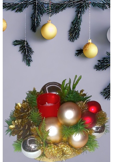 Yılbaşı Mumluk Masa Centerpiece