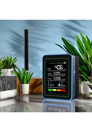 Honeybeeshop Zn-mt25 5i 1 Arada Taşınabilir Hava Kalitesi Monitörü Gerçek Zamanlı Sıcaklık Nem Verileri Formaldehit Co2 Dedektörü Şarj Edilebilir