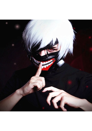 Tokyo Ghoul Kaneki Ken İçin 1 Adet Anime Cosplay Maskesi Ayarlanabilir