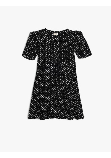 Koton Puantiyeli Elbise Balon Kollu Düğme Kapamalı Viskon Kumaş Siyah Desenli 5skg80029aw Siyah Desenli Siyah Koton Puantiyeli Elbise Balon Kollu Düğme Kapamalı Viskon Kumaş Siyah Desenli 5skg80029aw Siyah Desenli Siyah