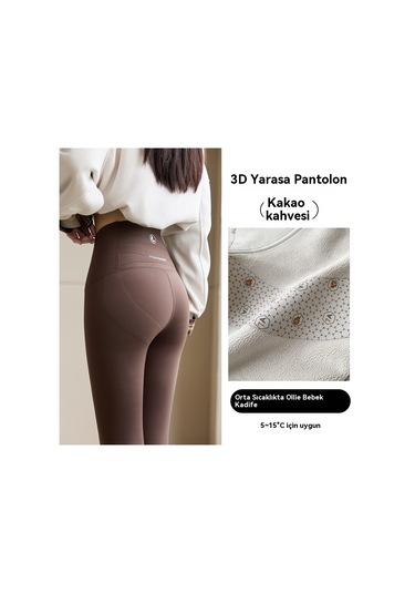 Kadınlar İçin Sonbahar Ve Kış Kalınlaştırılmış Polar Taytlar - Rahat Ve Sıcak Stil Beyaz