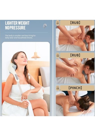 Cbtx 6d El Hissiyatlı Yoğurmalı Isıtmalı Kas Ağrısı Giderici Omuz Ve Boyun İçin Şarjlı Masaj Aleti Mavi