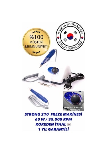 SEASHIN STRONG 210 FREZE MAKİNESİ 6'LI RUS ELMAS SERAMİK FREZE UÇ SETİ NO 9