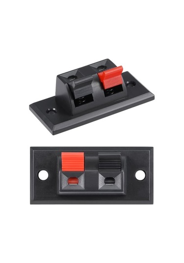 2li Hoparlör Terminal Soketi Panel Montaj Tip Yaylı Soket Speaker Ses Konnektör Bağlantı Kablo Elektrik Birleştirme