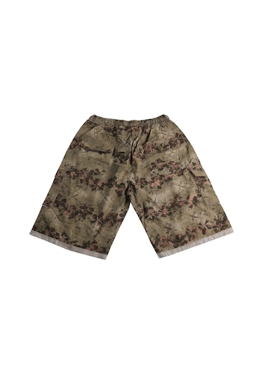 Büyük Beden Erkek Şort Desenli Kargo Cepli Kahverengi