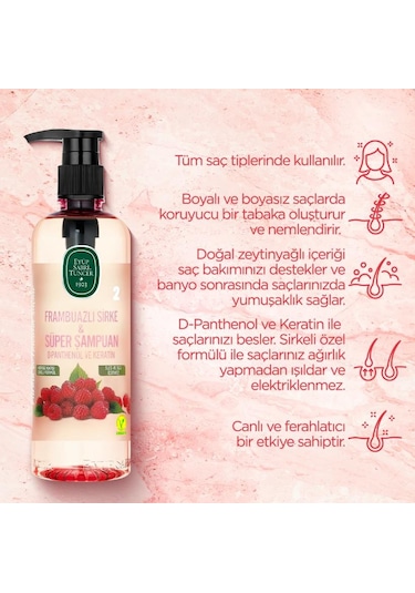 Eyüp Sabri Tuncer Frambuaz Sirke Şampuan 3 x 100 ML + Saç Kremi