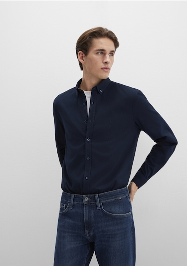 Mavi - M Logo Nakışlı Lacivert Gömlek 0211192-70492 Lacivert