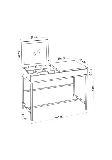 Decormet Amour Makyaj Masası Dec0012 Çok Renkli