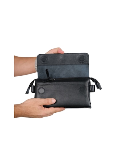 Mft Leather Hakiki Deri Unisex El Çantası Boliva 9874 Napa Siyah