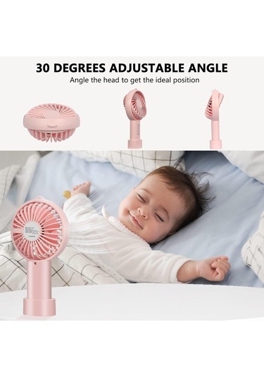 Mini El Tipi Vantilatör, 3 Hız Ayarlanabilir Açılı, Taşınabilir El Akrilonitril Bütadien Stiren