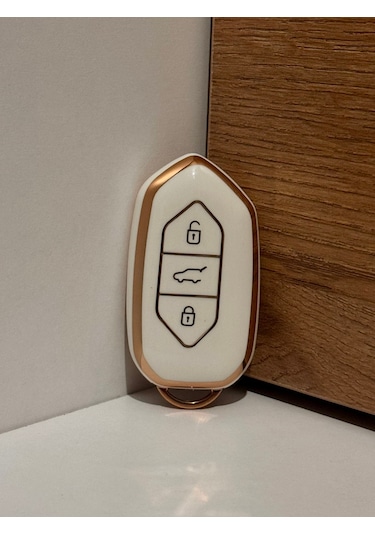 Amblemli Togg T10x-t10f Uyumlu Anahtar Kılıfı Beyaz