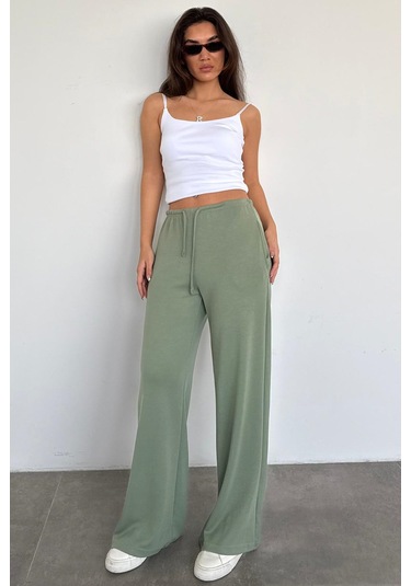 Mint Yeşili Geniş Paça Barrel Fit Eşofman Altı Mg2646 Mint Yeşili