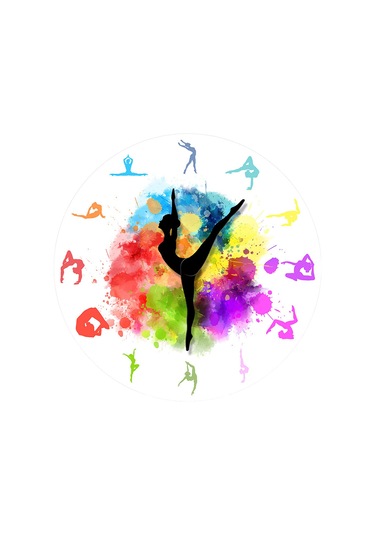 1/2 Dekorasyon İçin Zamansız Yuvarlak Müzik Klavye Duvar Saati Bale 3'lü 1 Takım Diğer