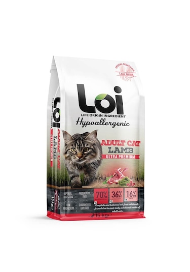 Loi Hipoalerjenik Kuzu Etli Kedi Maması 15 Kg