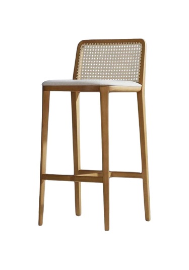 Martha Hazeranlı Ahşap Bar Sandalyesi Natural