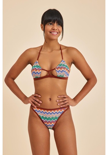 Amarelle Hawaii Mocha Balensiz Üçgen Bikini Takım Kahverengi