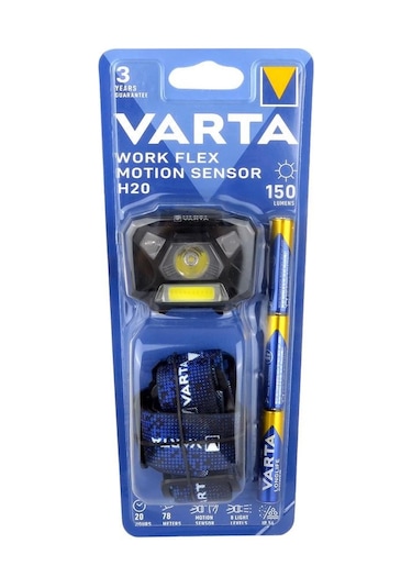 Varta 18648 Work Flex Motionsensor H20 Hareket Sensörlü Kafa Fene Siyah