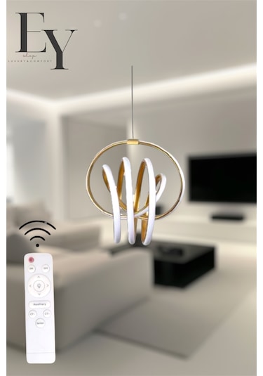 Ey Shop Eskitme İmza Model 3 Renk Led Beyaz&sarı&günışığı Avize Eskitme - Gold