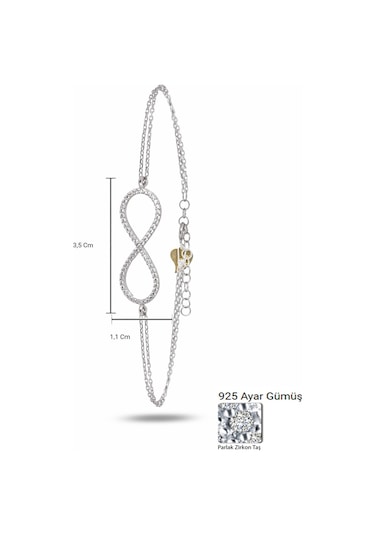 Brezza Lusso Jewelry Sade Sonsuzluk Model Classical Kadın Gümüş Bileklik