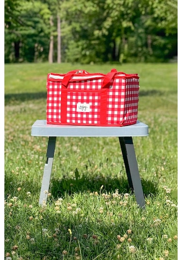 Katlanır Plastik Sehpa, Kamp Masası Gri- Termo Piknik Çantası Gri