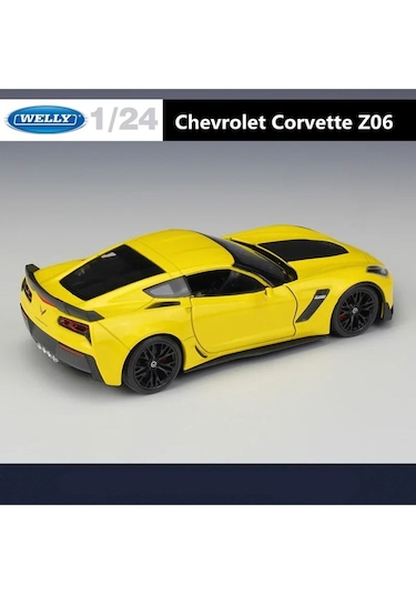 Chevyrolet Corvette Z06 1/24 Sarı Renk Model Araba Koleksiyon