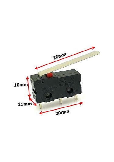 Electroon Tf-64 28 Mm Micro Switch Lehim Bacaklı 10 Adet