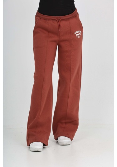 Toontoy Kız Çocuk Bol Paça Baskılı Eşofman Alt Kiremit