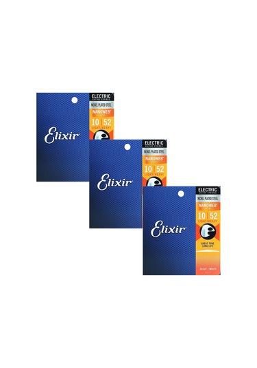 3 Takım Elixir Nanoweb Elektro Gitar Telleri Bariton Akustik Gitar Telleri 11002 11027 11052 16002 16027 16052 12002 12052 Lacivert 22.5 24.5 17.9mm