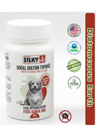 Silky Vet+ Köpek Bit Pire Parazit Engelleyici Doğal Diatom Toprağı 30 G