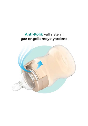 Mamajoo Gold Plus Anti-kolik Biberon 250 Ml, 6 Ay+, Orta Akışlı, Pes Materyal