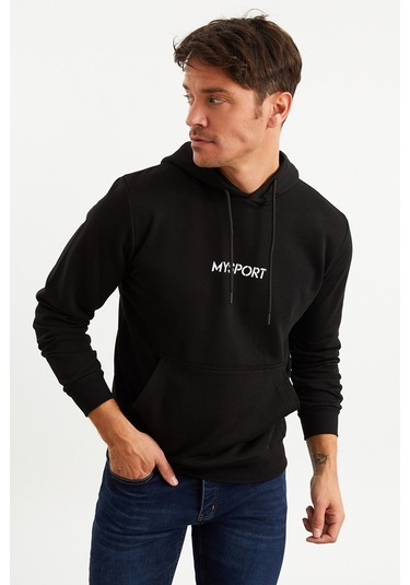 Mysport 201950 Erkek Kapüşonlu Sweatshirt-siyah Siyah