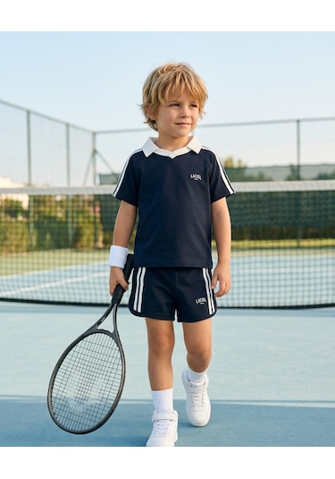 Baby Lory Kids Store Şeritli Polo Yaka Takım Lacivert