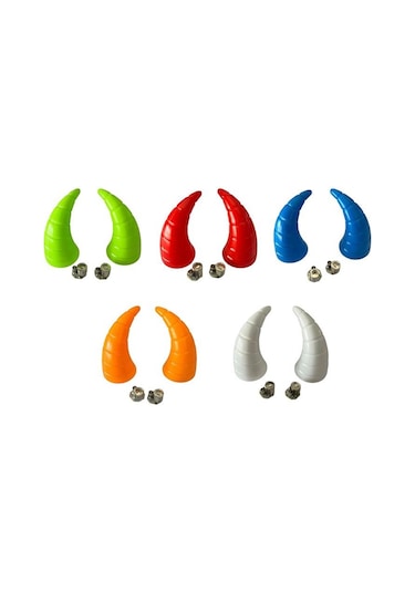 Kask Boynuzu Küçük - Işıklı Siyah - Kırmızı - Beyaz