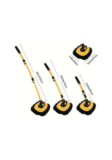 Polham 100cm Uzayabilen Teleskopik Saplı Kuru Islak Araç Temizleme Fırçası, İz Ve Çizik Bırkaz Fırça