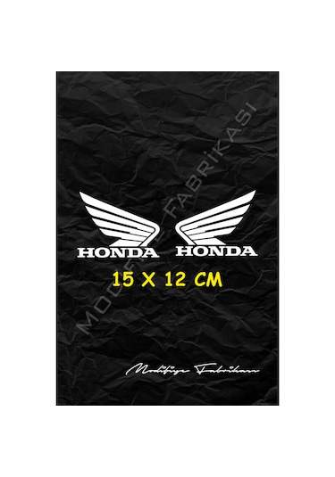 Honda Kanat Sticker Folyo - Beyaz - 15 X 12 Cm 2'li Set