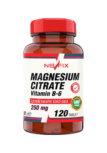 Nevfix Magnesium Citrate 250 Mg Vitamin B6 10 Mg 120 Tablet