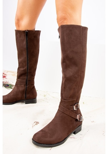Fox Shoes Kahverengi Süet Kadın Çizme E726203402
