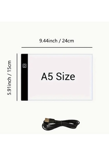 Tcherchi Usb İle Çalışan A5 Led Çizim Tableti - 3 Seviyeli Ayarlanabilir Parlaklık, Taşınabilir, Göz Koruyucu Tasarım