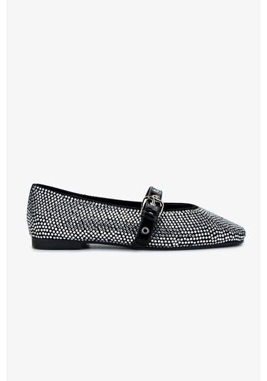 Valmenti Kadın Hakiki Deri Babet Ayakkabı 942 411 Bn Ayk Y25 Syh/lame Tas Siyah - Gümüş